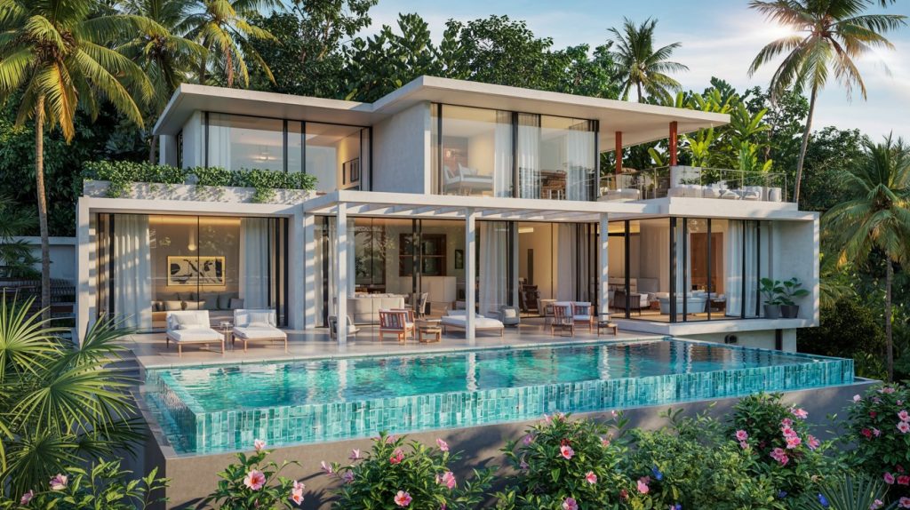 Modern luxury villa highlighting premium Goa real estate architecture